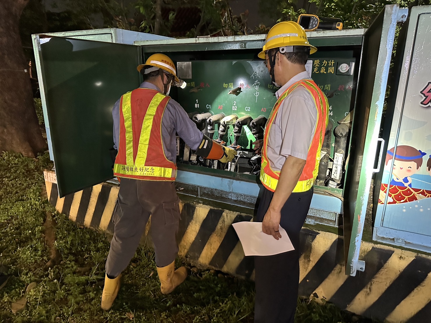 台電自昨日起啟動跨區支援計畫，目前已完成300處配電設備巡檢等工作。