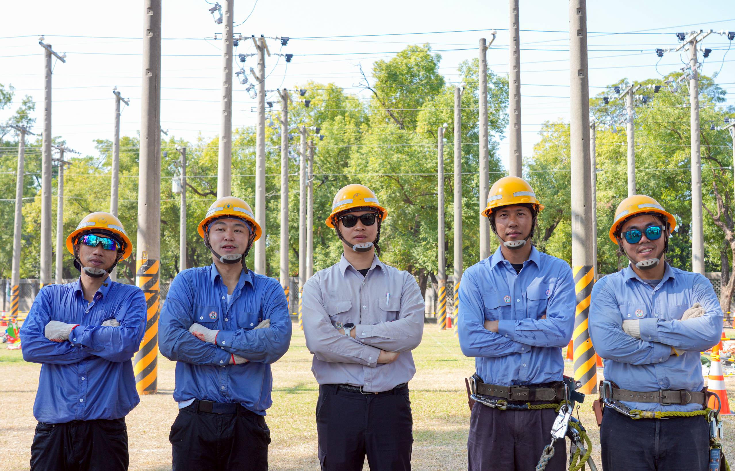 備受矚目的「配電外線團體組」有超過百名選手參與，參有別於多數團體是「老將帶新手」，台中區處則派出平均年齡僅30出頭的新生代團隊應戰。