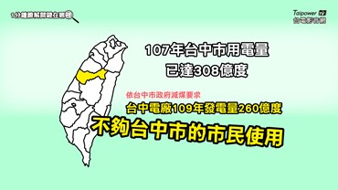 如依台中市府減煤要求 109年發電量將不夠台中市民使用